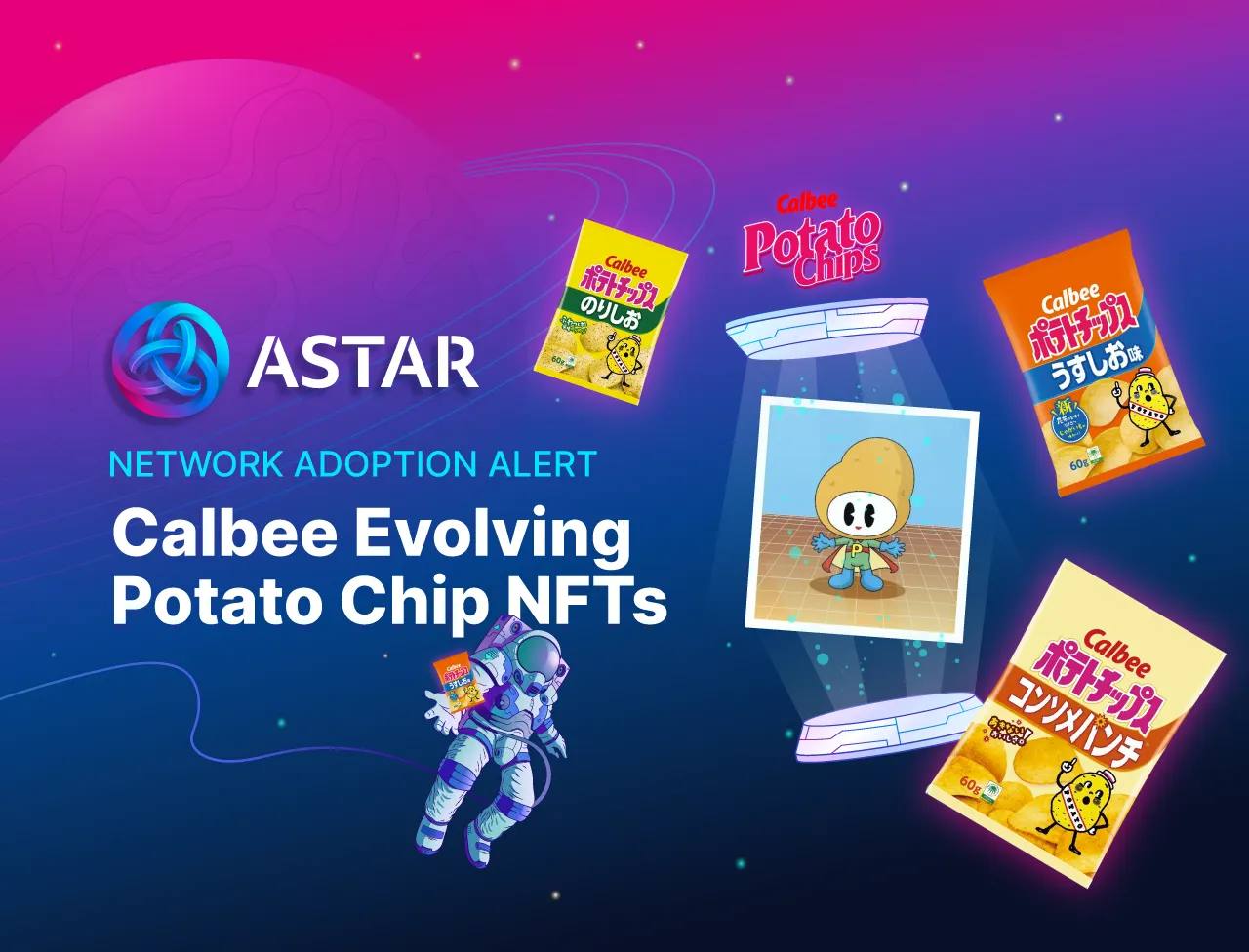 Calbee Evolving Potato Chip NFTs graphic